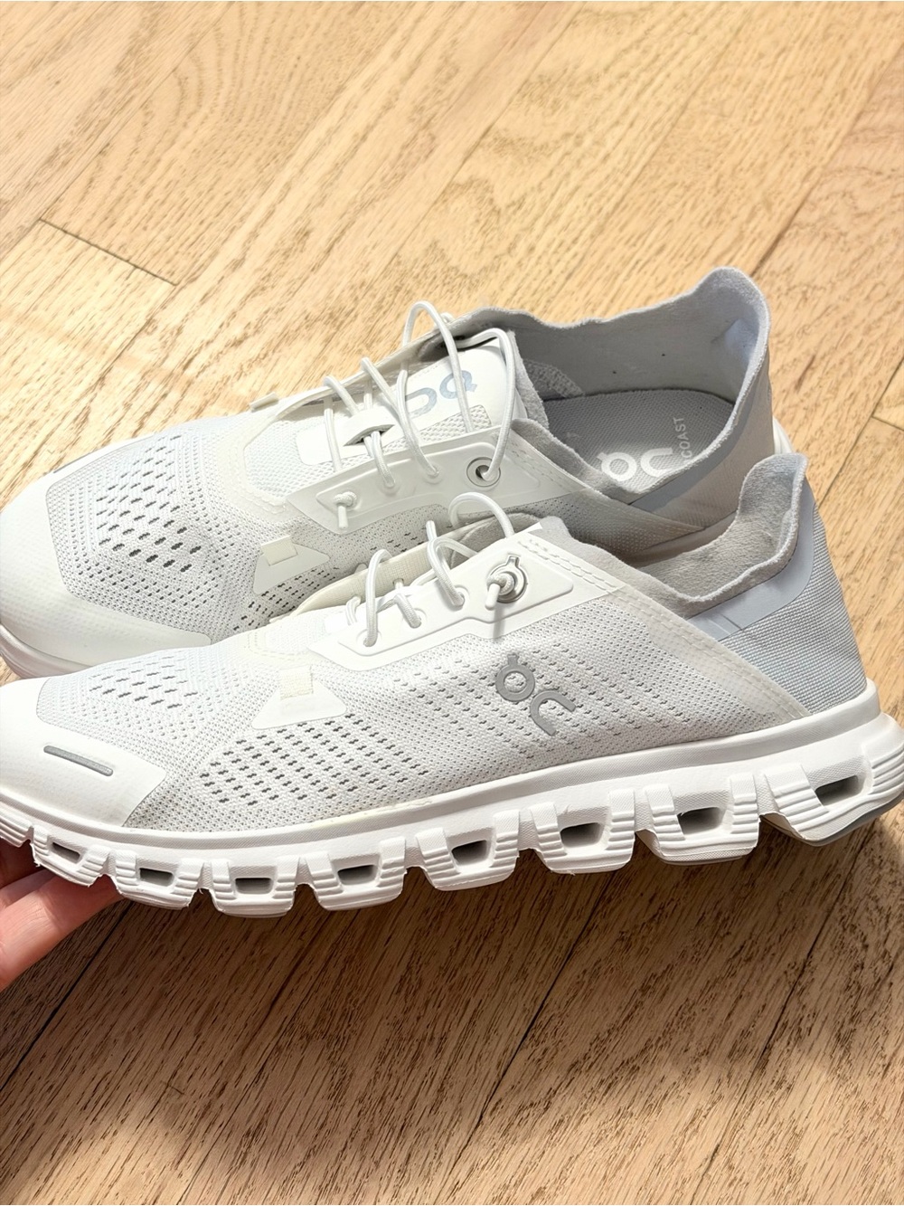 On Cloudcoast Women’s Shoes White Gray Size US 6 EU 37